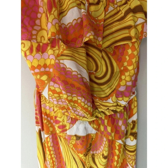 Trina Turk‎ Banana Republic Colab Womans Dress Maxi SZ 2 Yellow Strapless G0182 - Picture 3 of 9